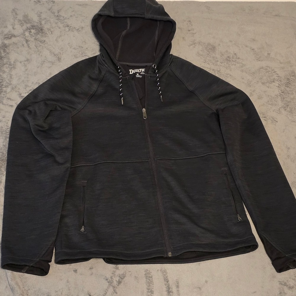 Duluth Trading Co Men's Heathered Full Zip Hoodie Jacket Gray Size Medium